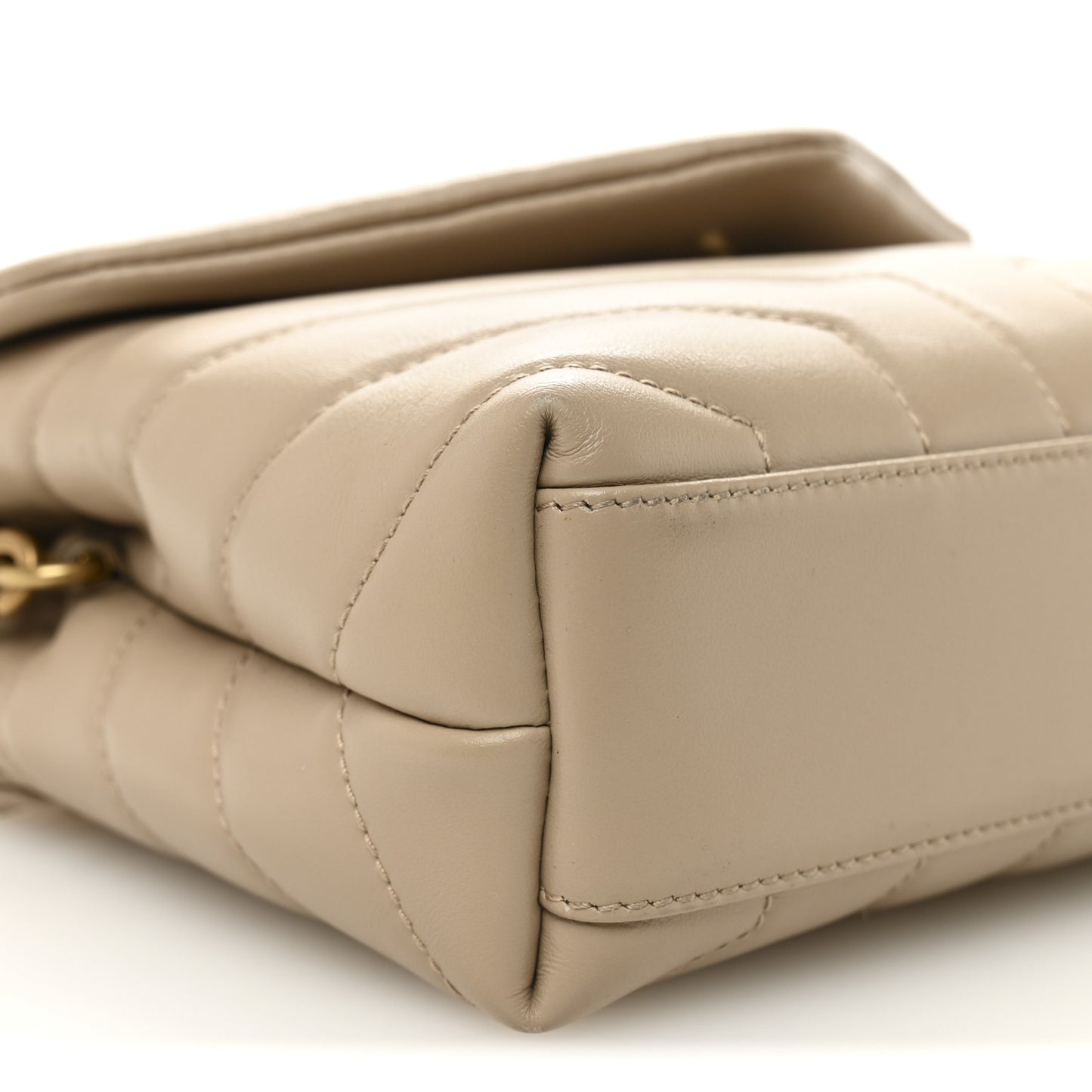 Calfskin Y Quilted Monogram Toy Loulou Crossbody Bag Dark Beige