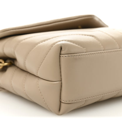 Saint Laurent Calfskin Y Quilted Monogram Toy Loulou Crossbody Bag Dark Beige 9 of 11