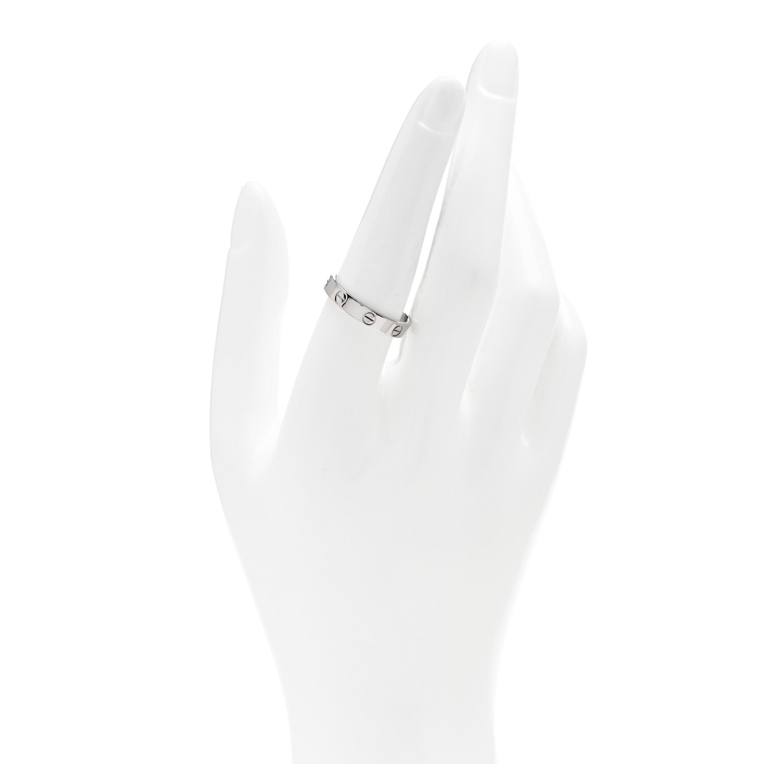 Cartier 18K White Gold 3.5mm LOVE Wedding Band Ring 57 8 2 of 4