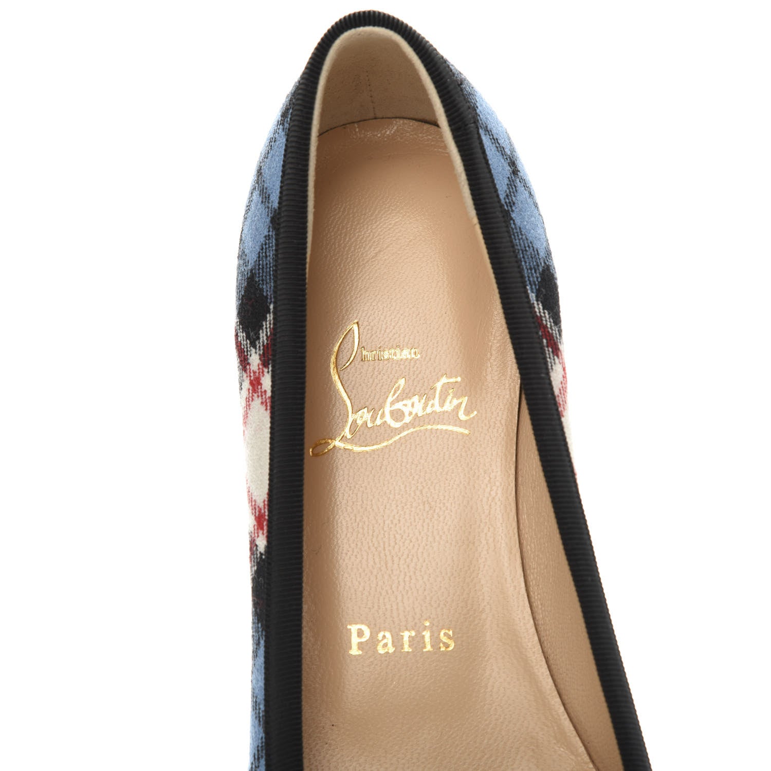 Christian Louboutin Tartan Sonietta Flats 36 Blue Black 6 of 7