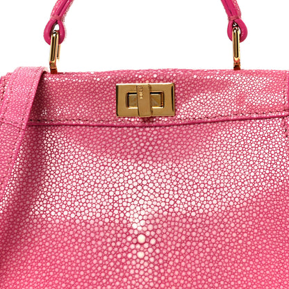 Fendi Stingray Shiny Nappa Petite Peekaboo I SEE U Satchel Ciclamino Pilar 8 of 10