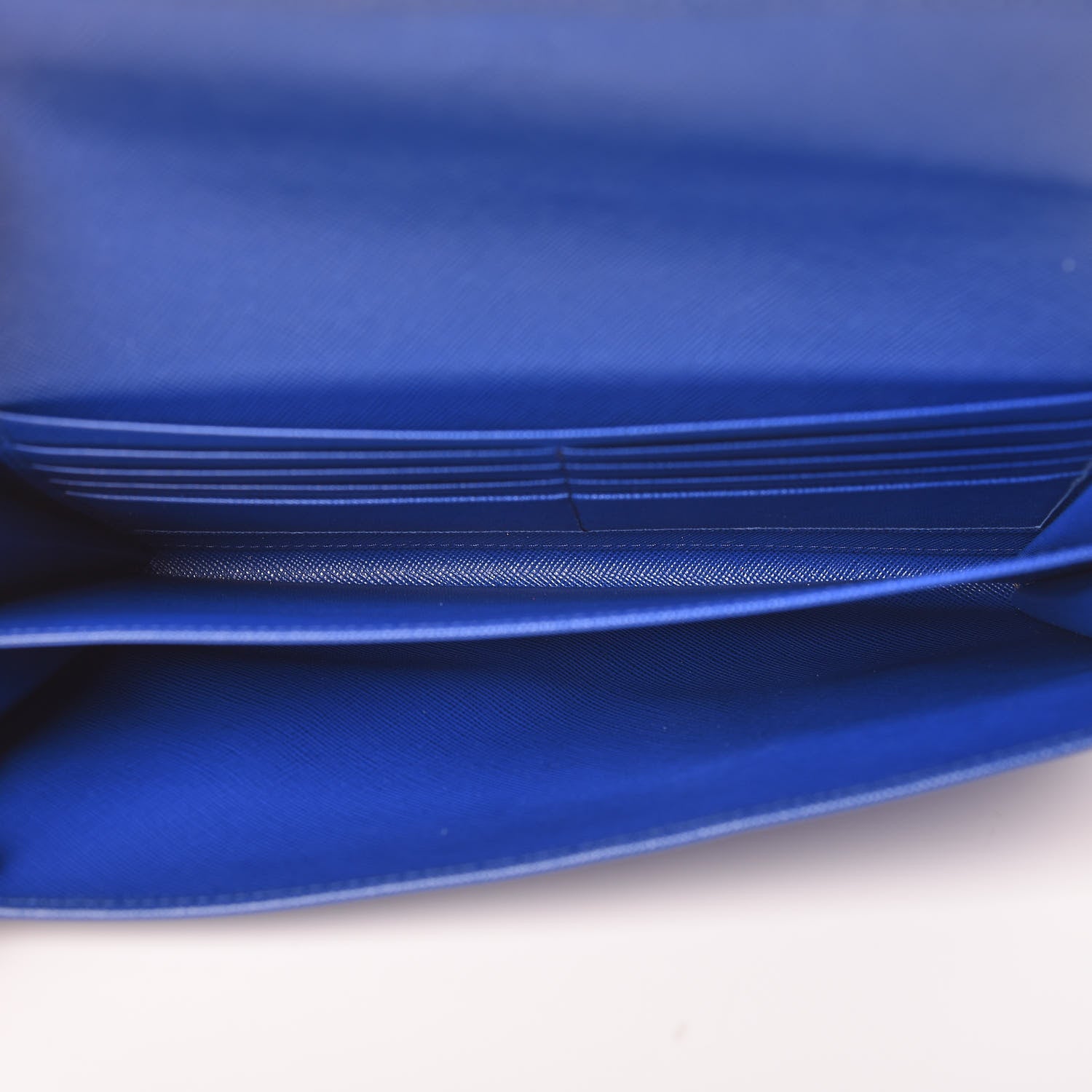 Prada Saffiano Metal Continental Flap Wallet Royal 5 of 9