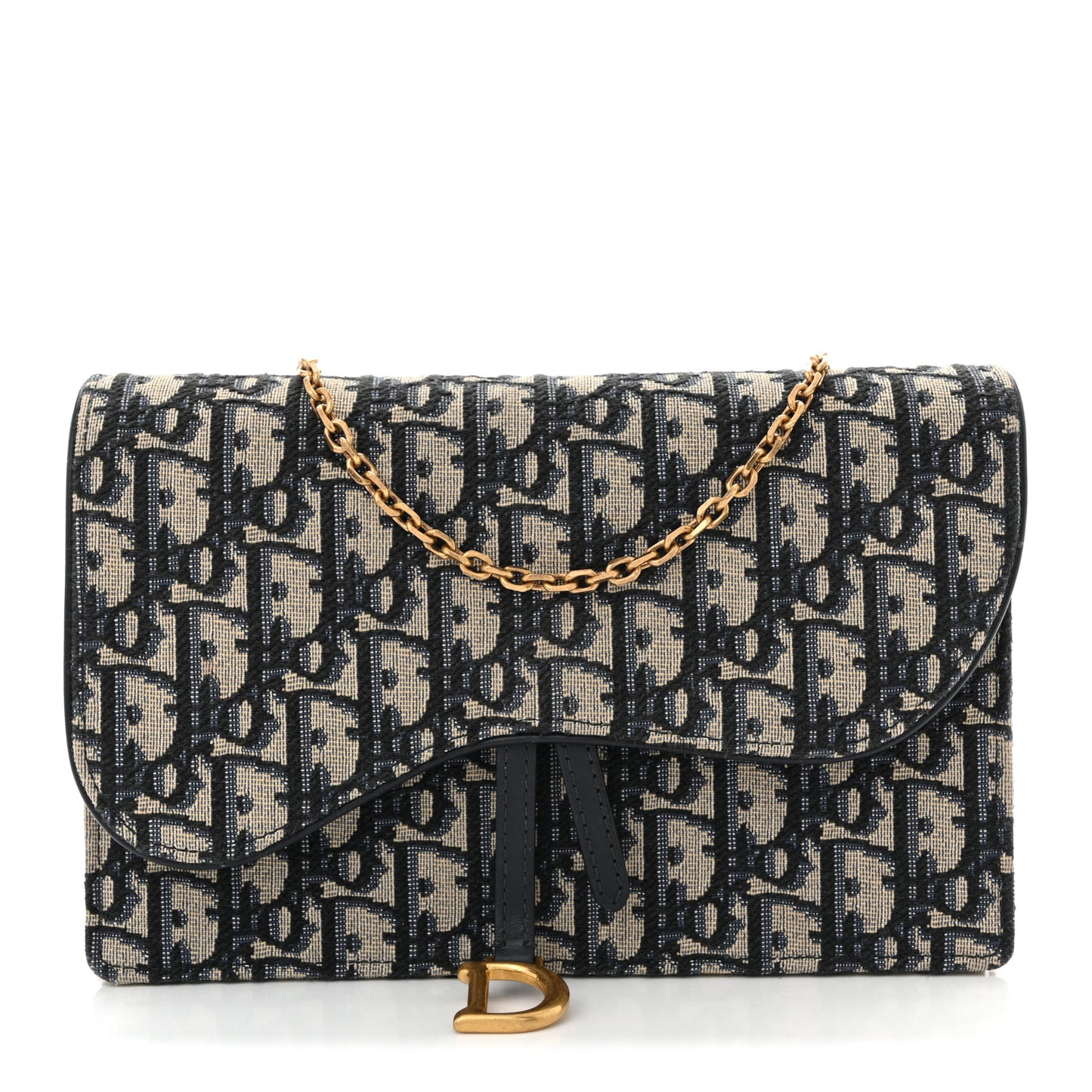 Oblique Saddle Chain Pouch Blue