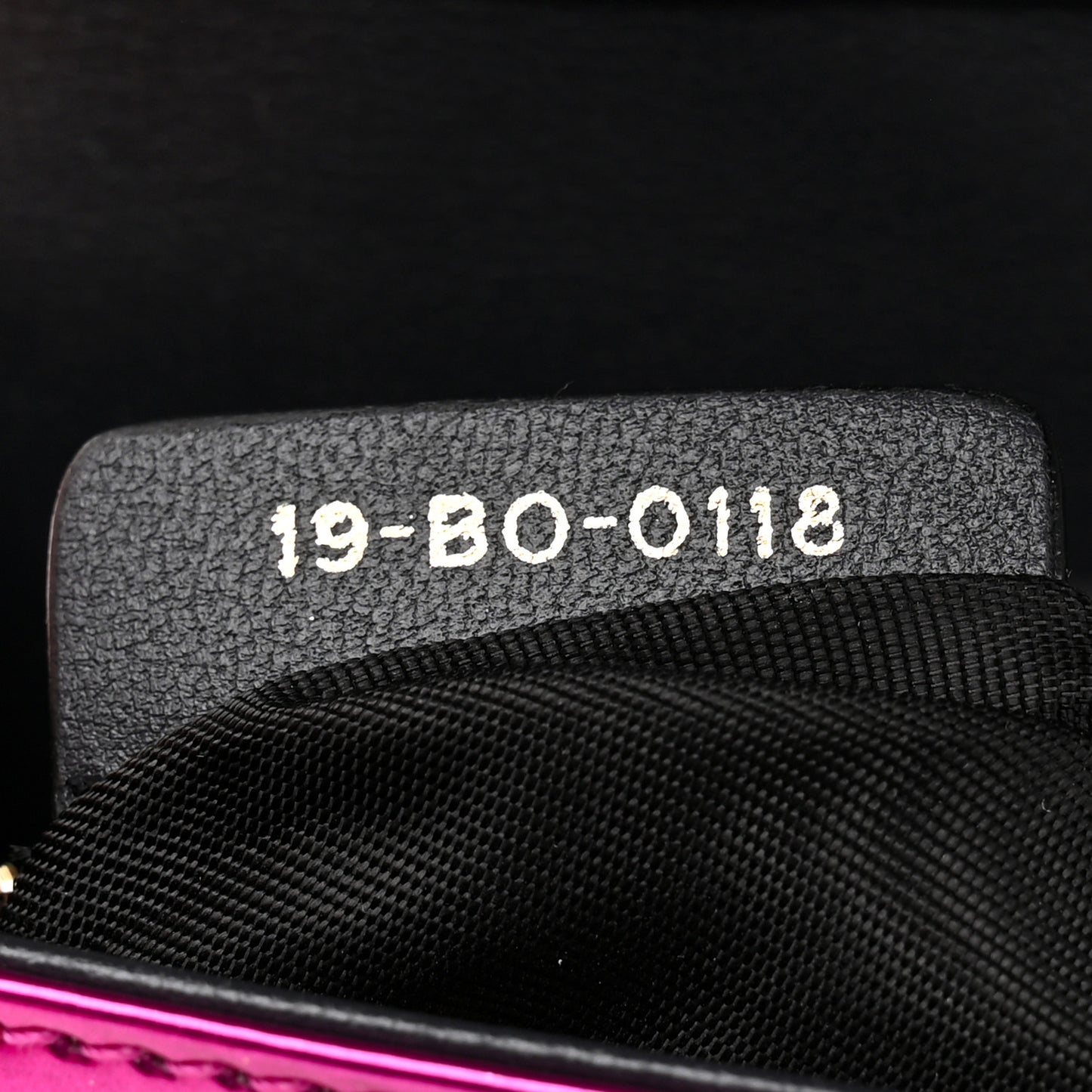 Metallic Patent Micro-Cannage Diorama Wallet on Chain Pouch Pink