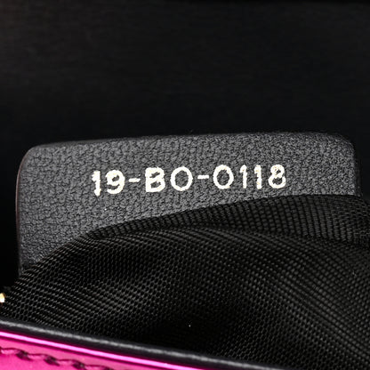 Christian Dior Metallic Patent Micro-Cannage Diorama Wallet on Chain Pouch Pink 7 of 12