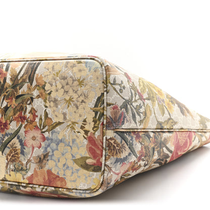Gucci GG Supreme Monogram Water Flora Web Large Ophidia Tote Beige White Multicolor 11 of 12