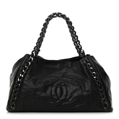 Chanel Glazed Calfskin East West Modern Chain Tote Black 1 of 22