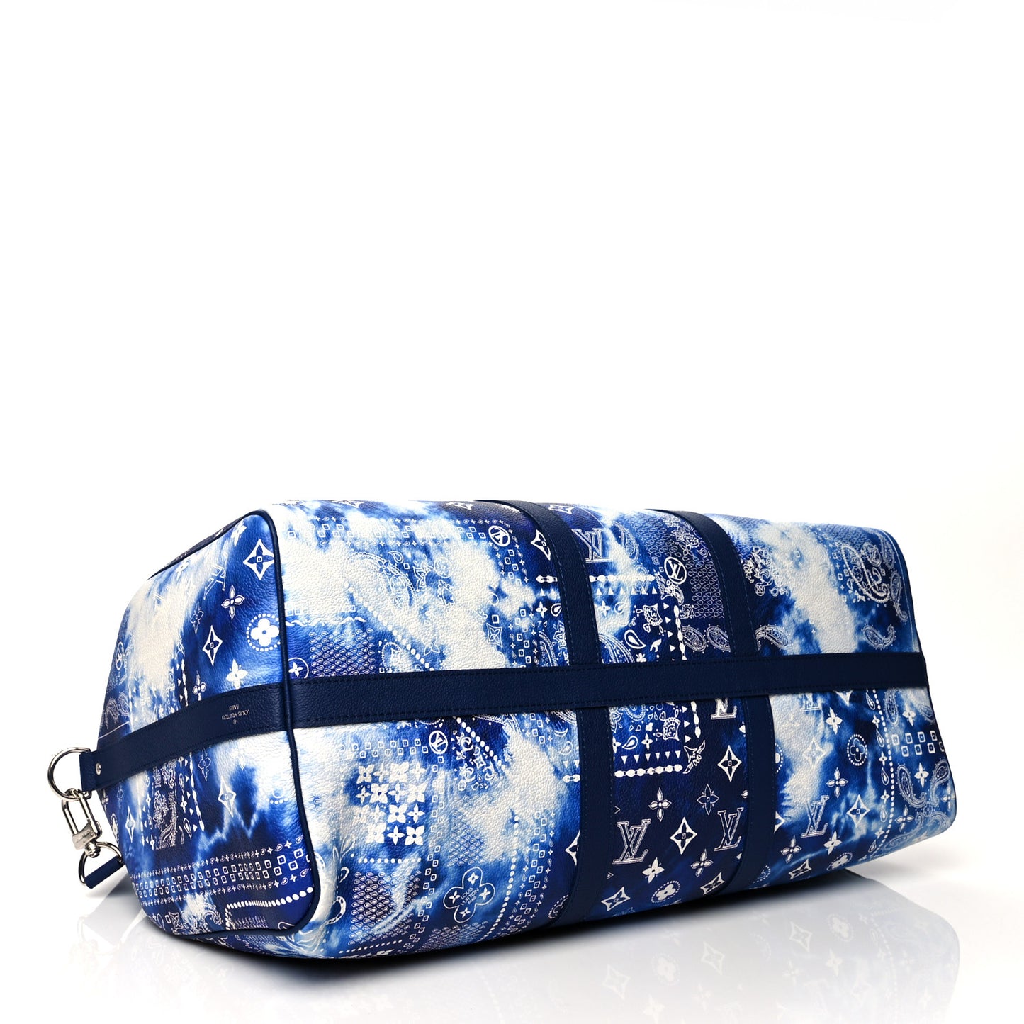 Cowhide Monogram Bandana Keepall Bandouliere 50 Blue