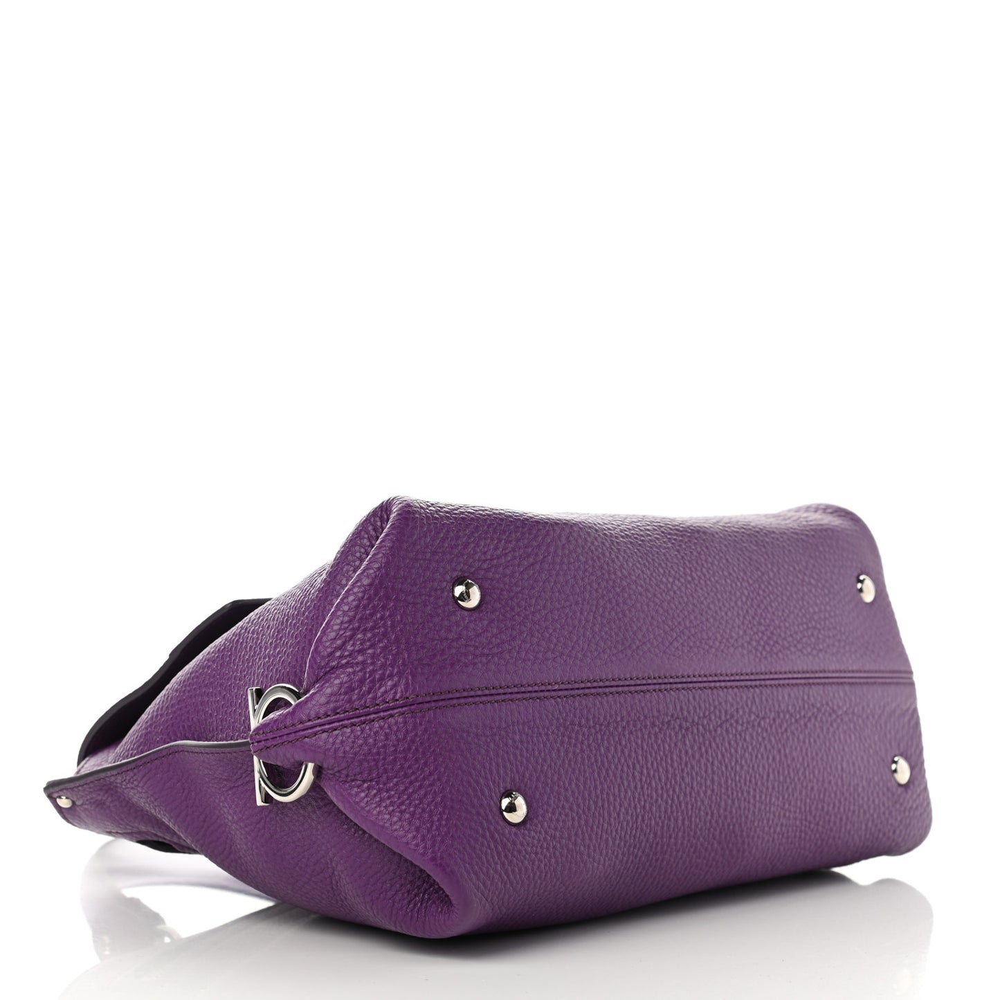 Grained Calfskin Sofia Satchel Purple