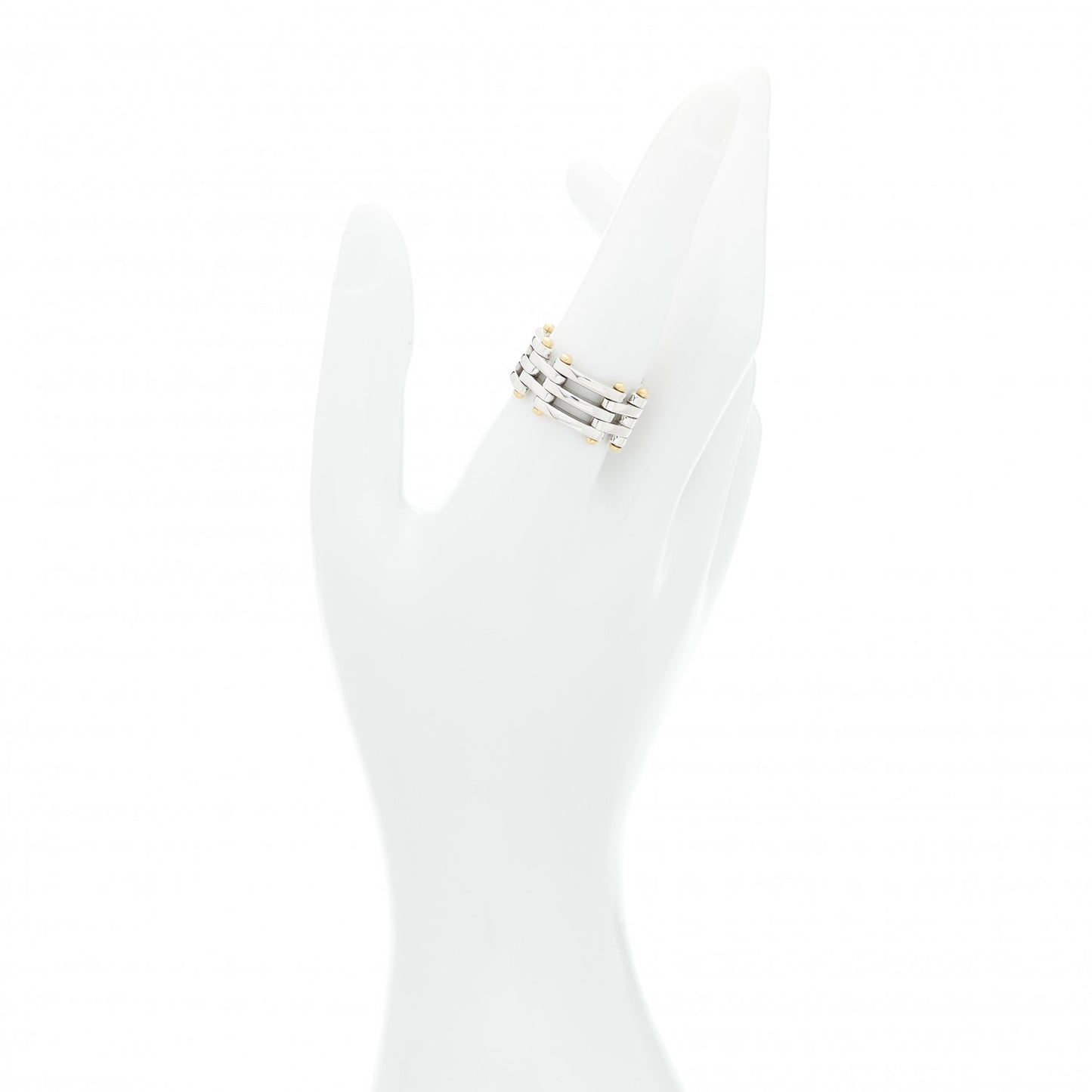 Sterling Silver 18K Yellow Gold Gatelink Ring 56 7.5