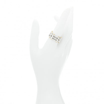 Tiffany Sterling Silver 18K Yellow Gold Gatelink Ring 56 7.5 2 of 5