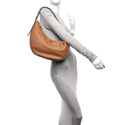 Prada Soft Calfskin Large Shoulder Bag Caramel 2 of 9