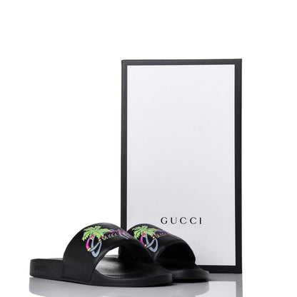 Gucci Rubber Mens Hawaii Pool Slide Sandals 10 Black Multicolor 8 of 8