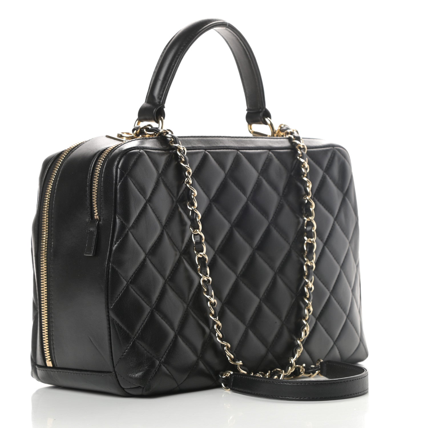 Chanel Lambskin Quilted Large Trendy CC Bowling Bag Black 3 of 16
