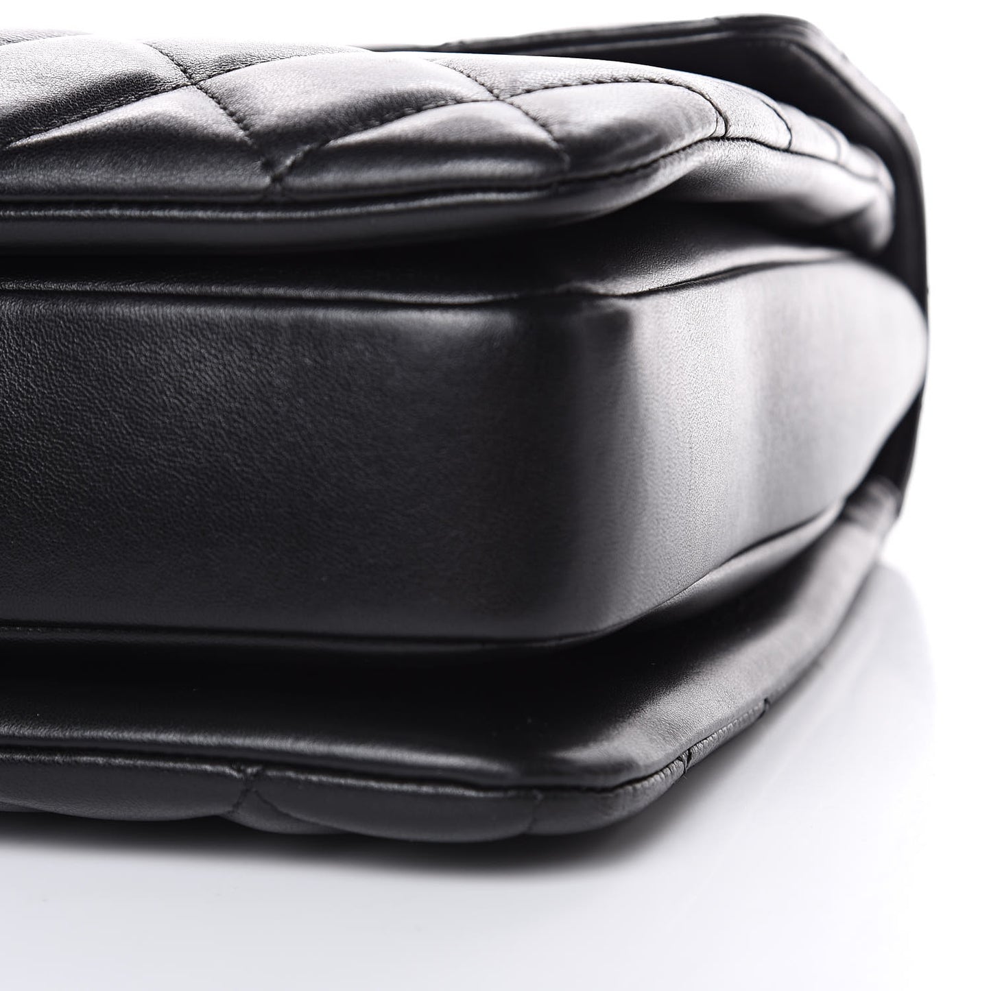 Lambskin Quilted Large Trendy CC Dual Handle Flap Bag Black