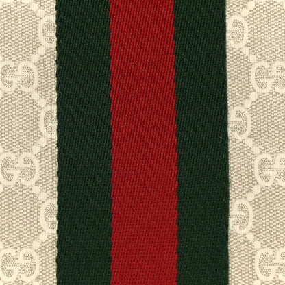 Gucci GG Supreme Monogram Textured Dollar Calfskin Web Small Ophidia Half Moon Hobo Beige Mystic White Oatmeal 8 of 10