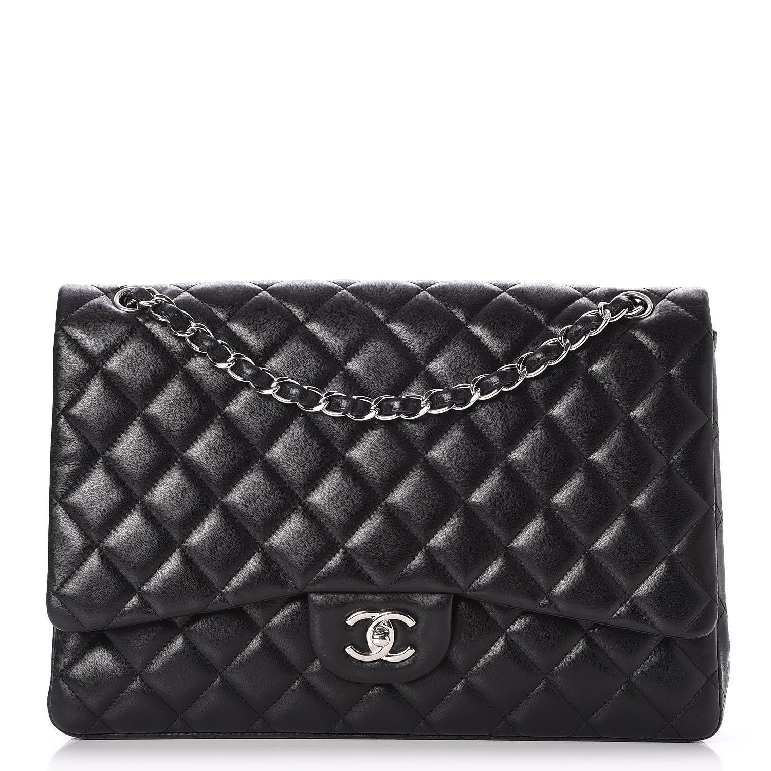 Chanel Lambskin Quilted Maxi Single Flap Black 1 of 9
