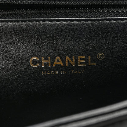 Chanel Lambskin Quilted Chaine Lettre Square Flap Black 6 of 10