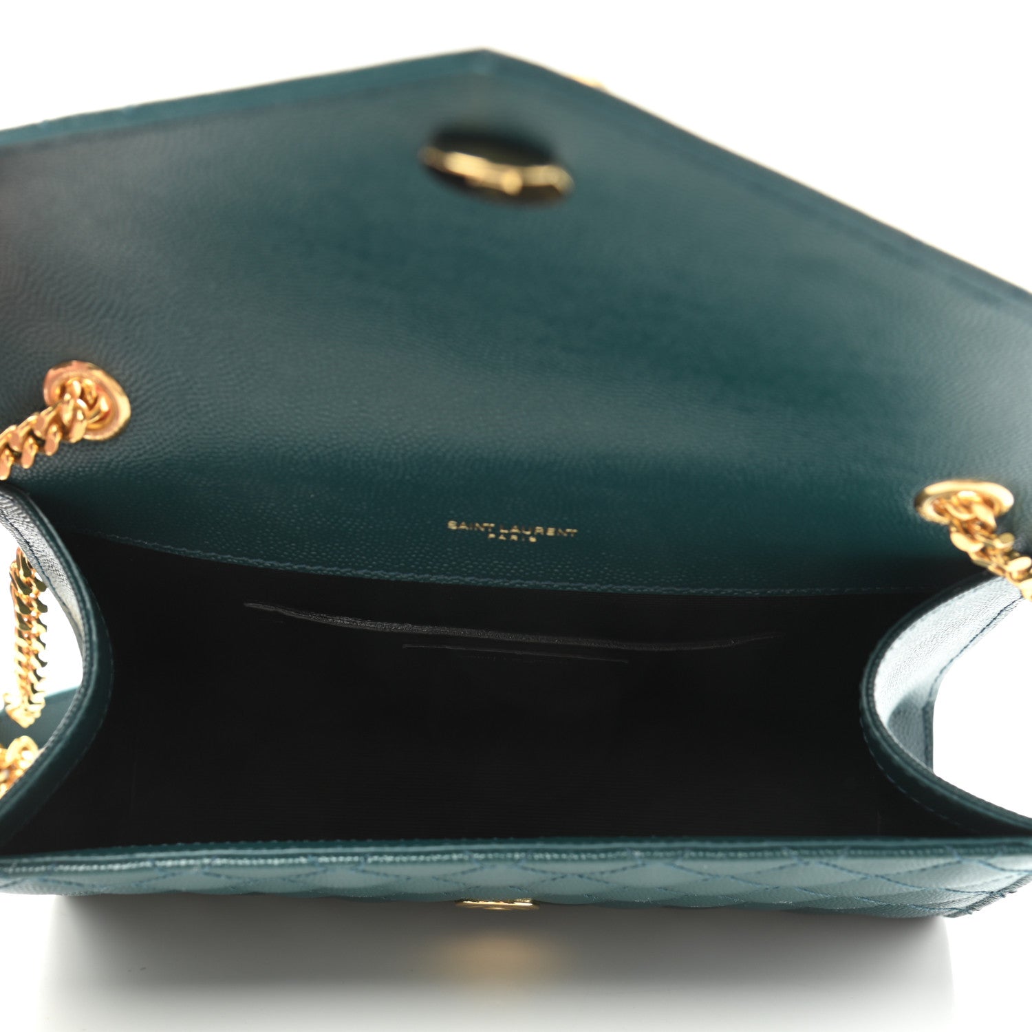 Saint Laurent Grain De Poudre Textured Mixed Matelasse Triquilt Small Monogram Satchel Sea Turquoise 8 of 11
