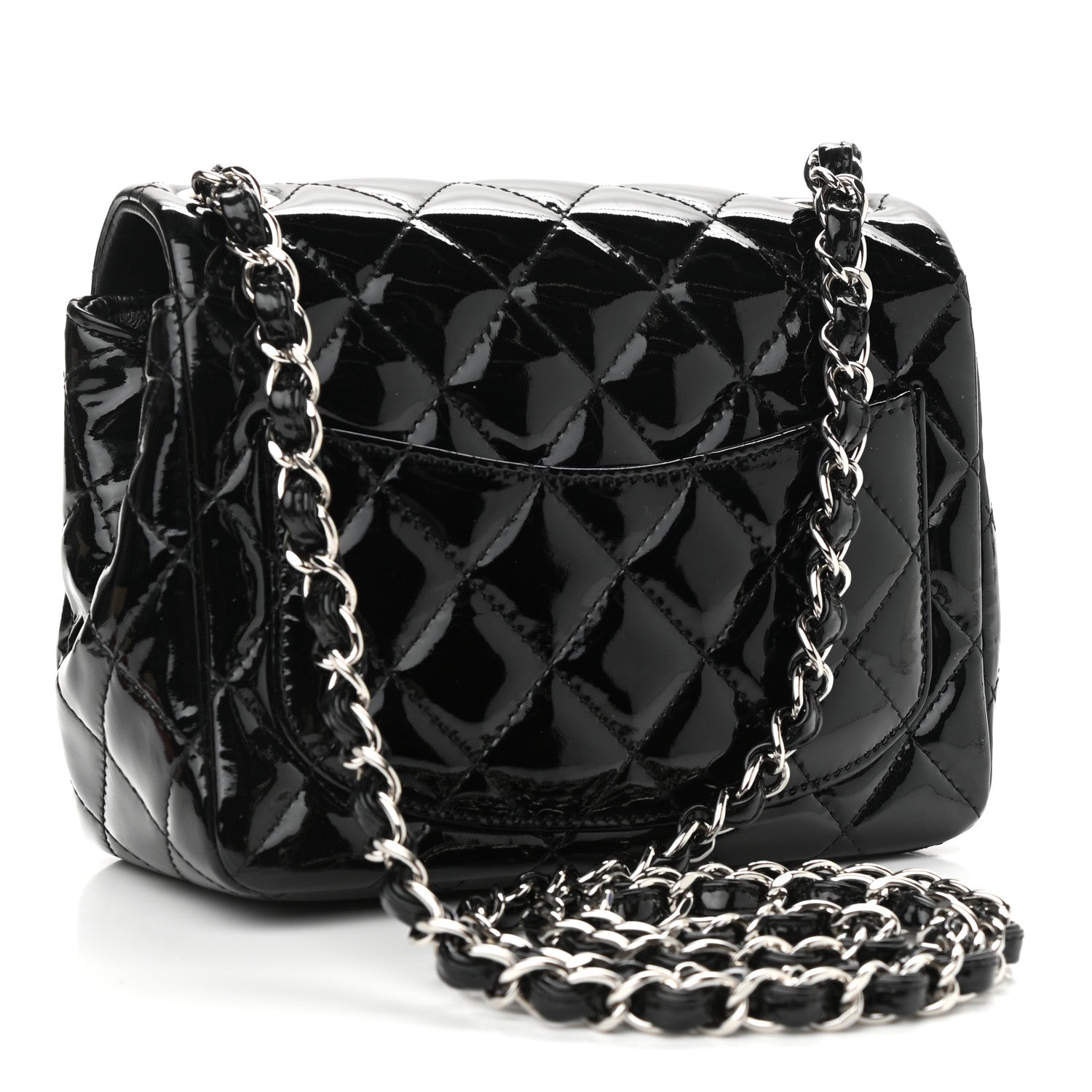 Chanel Patent Calfskin Quilted Mini Square Flap Black 3 of 10