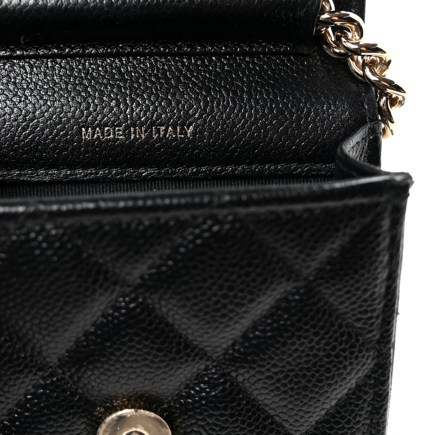 Caviar Quilted Boy Phone Holder Black