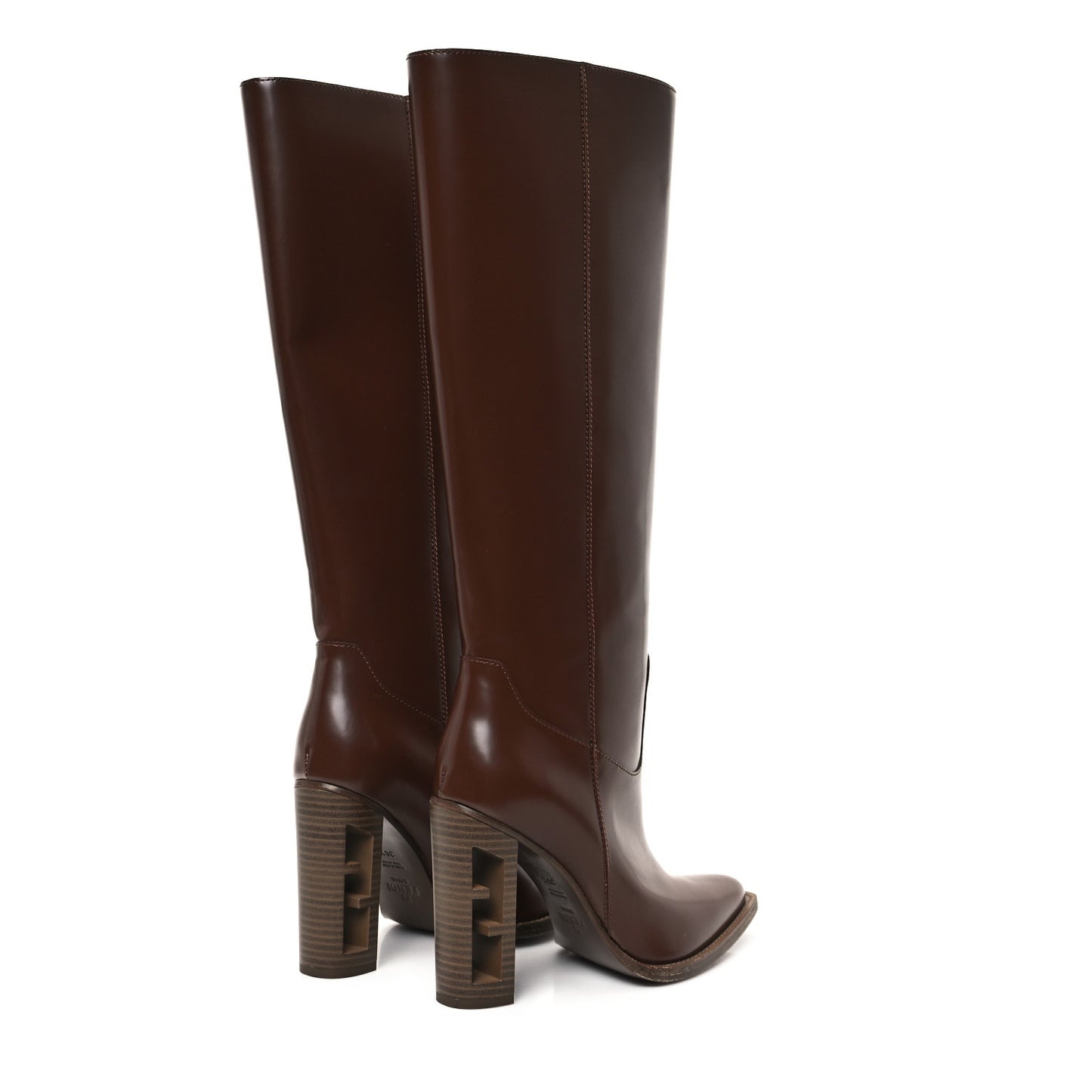 Vitello Abrasivato 110mm Cut Baguette Knee Boots 36.5 Cuoio