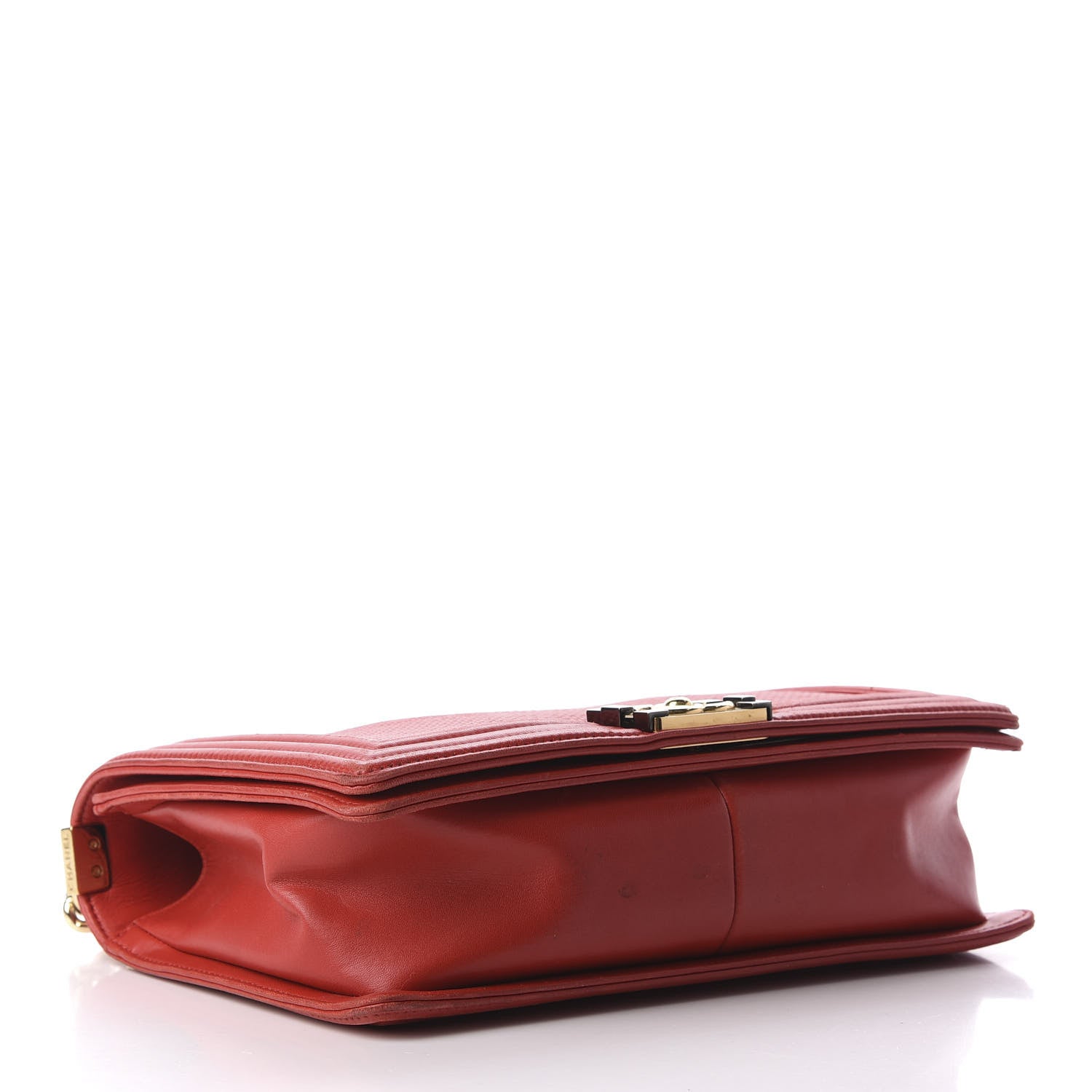 Chanel Lambskin Embossed New Medium Boy Cube Flap Red 4 of 9