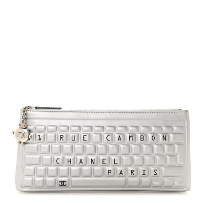 Chanel Metallic Calfskin Keyboard Pouch Silver 1 of 10