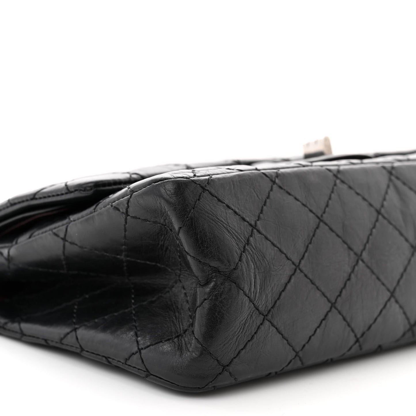 Aged Calfskin Quilted 2.55 Reissue 225 Flap Black