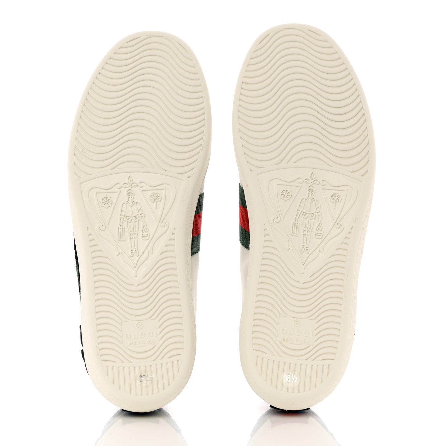 Calfskin Web Floral Embroidered Womens Ace Sneakers 36.5 White