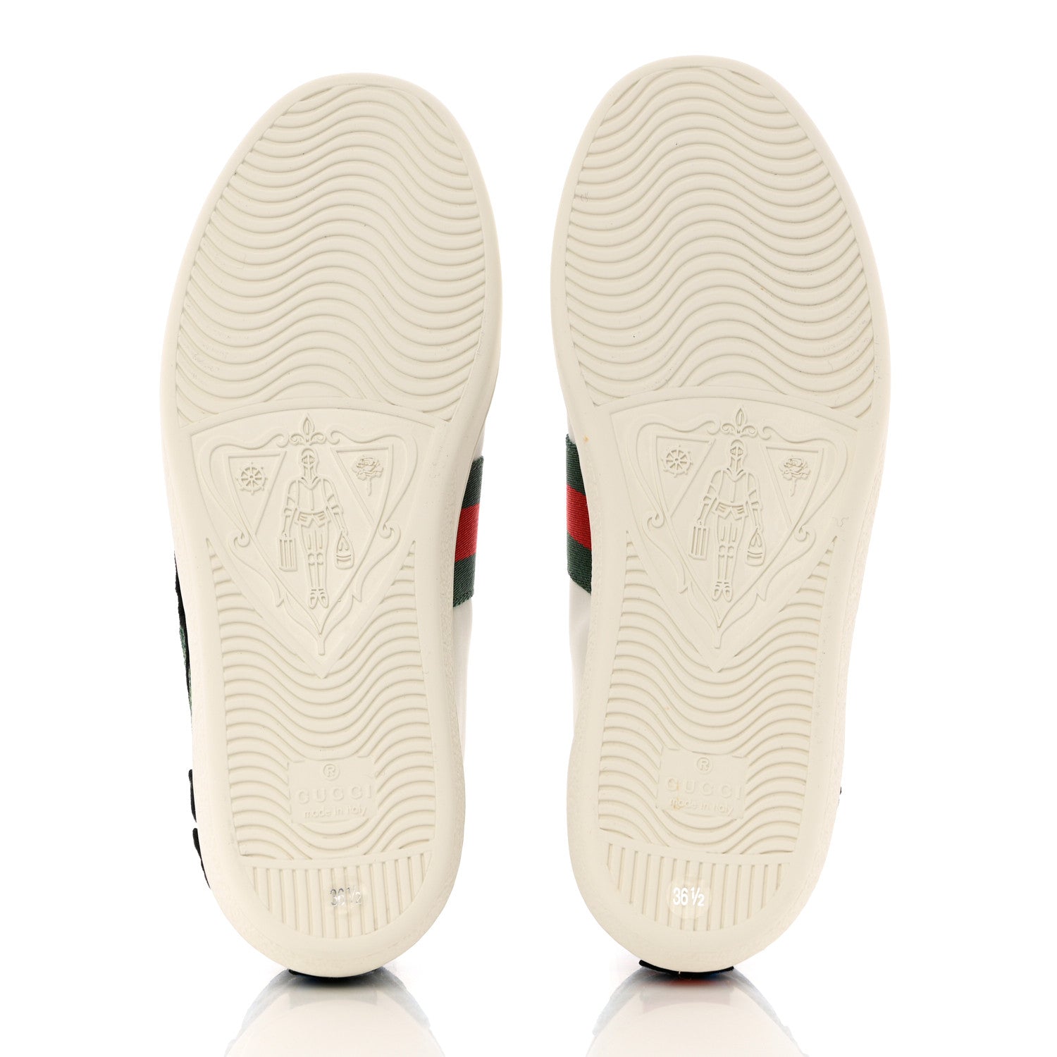 Gucci Calfskin Web Floral Embroidered Womens Ace Sneakers 36.5 White 5 of 9
