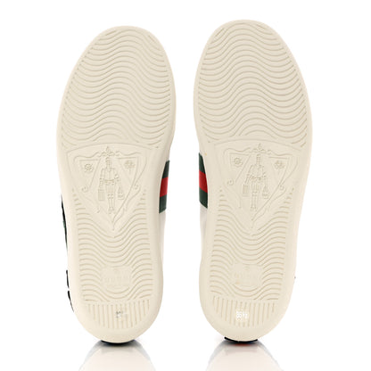 Gucci Calfskin Web Floral Embroidered Womens Ace Sneakers 36.5 White 5 of 9