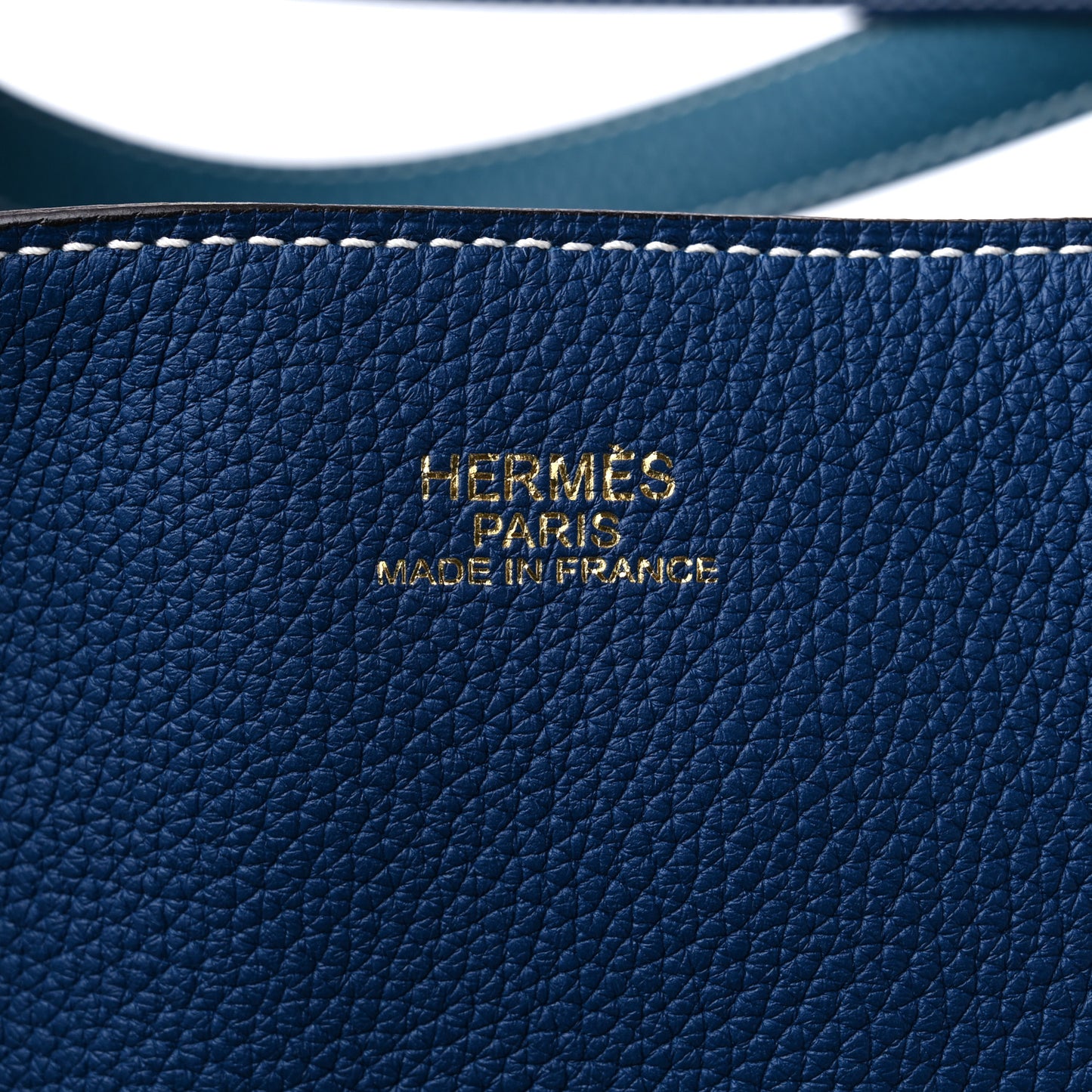Taurillon Clemence Double Sens 36 Reversible Tote Deep Bleu Vert Bosphere