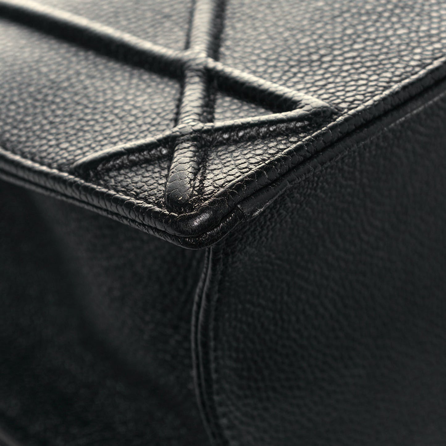 Grained Calfskin Medium Diorama Flap Bag Black