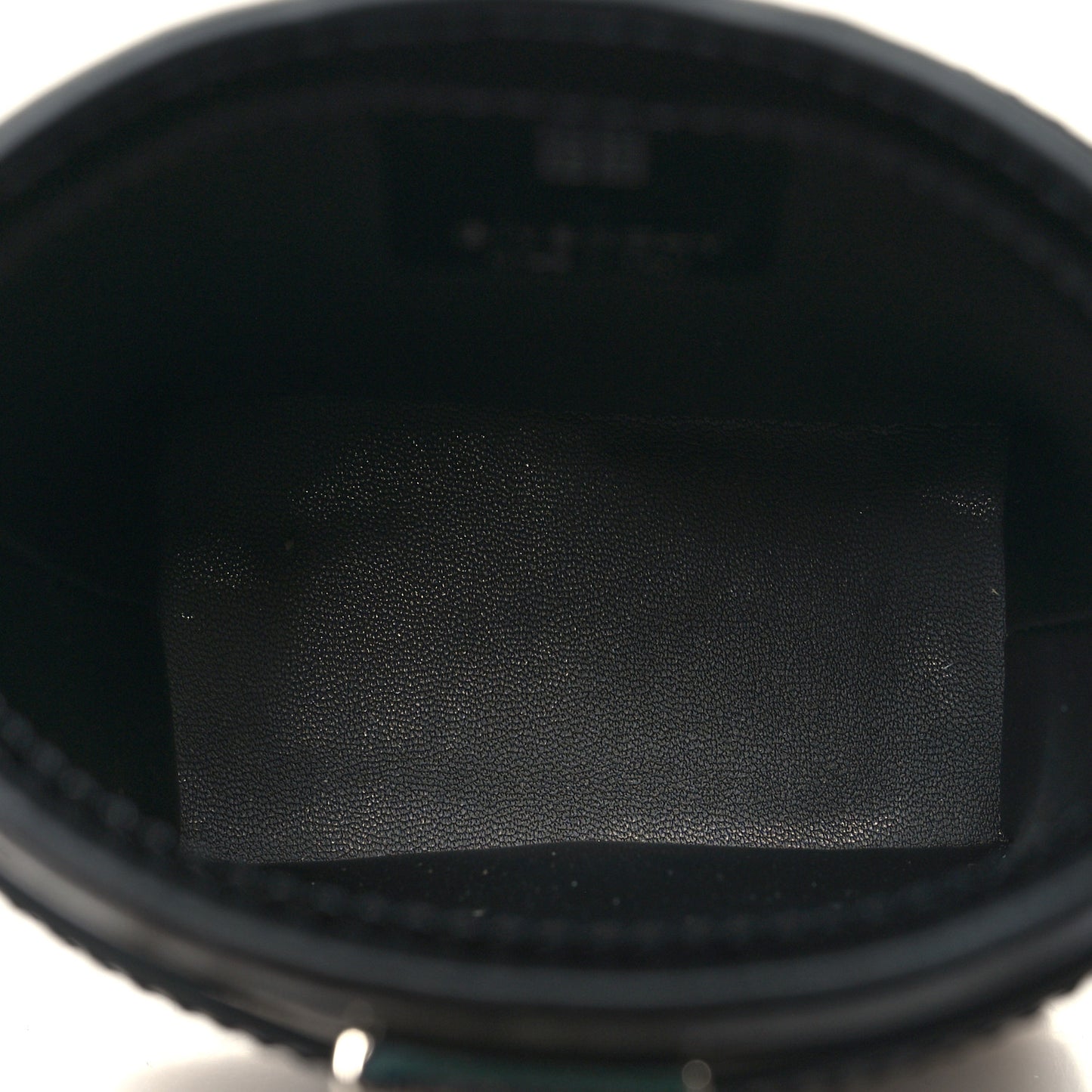 Box Calfskin Micro Shark Lock Bucket Bag Black