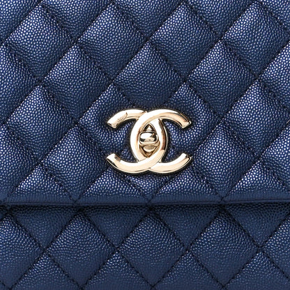 Chanel Caviar Quilted Small Coco Handle Flap Navy 9 of 11