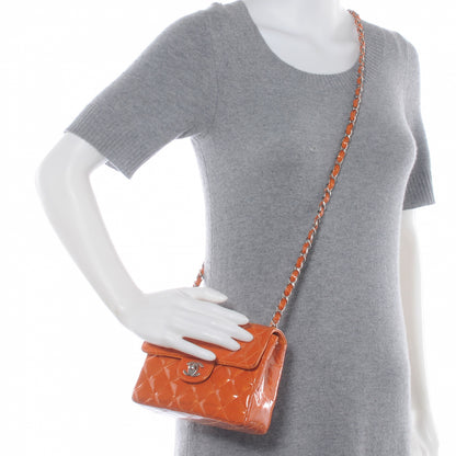Chanel Patent Quilted Mini Square Flap Orange 2 of 8