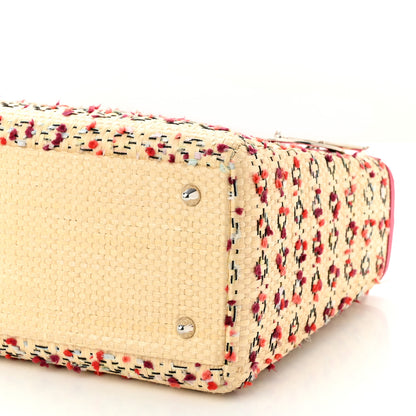 Christian Dior Raffia Tweed Medium Lady Dior Pink Beige 9 of 11
