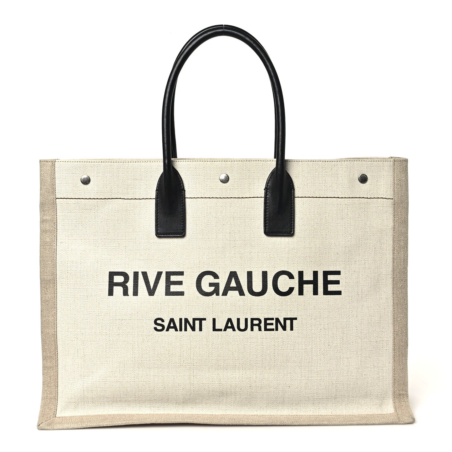Linen Calfskin Rive Gauche Tote Optic White