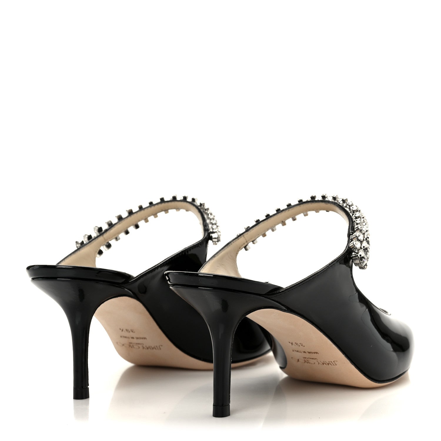 Jimmy Choo Patent Crystal Bing 65 Pumps 39.5 Black 5 of 9