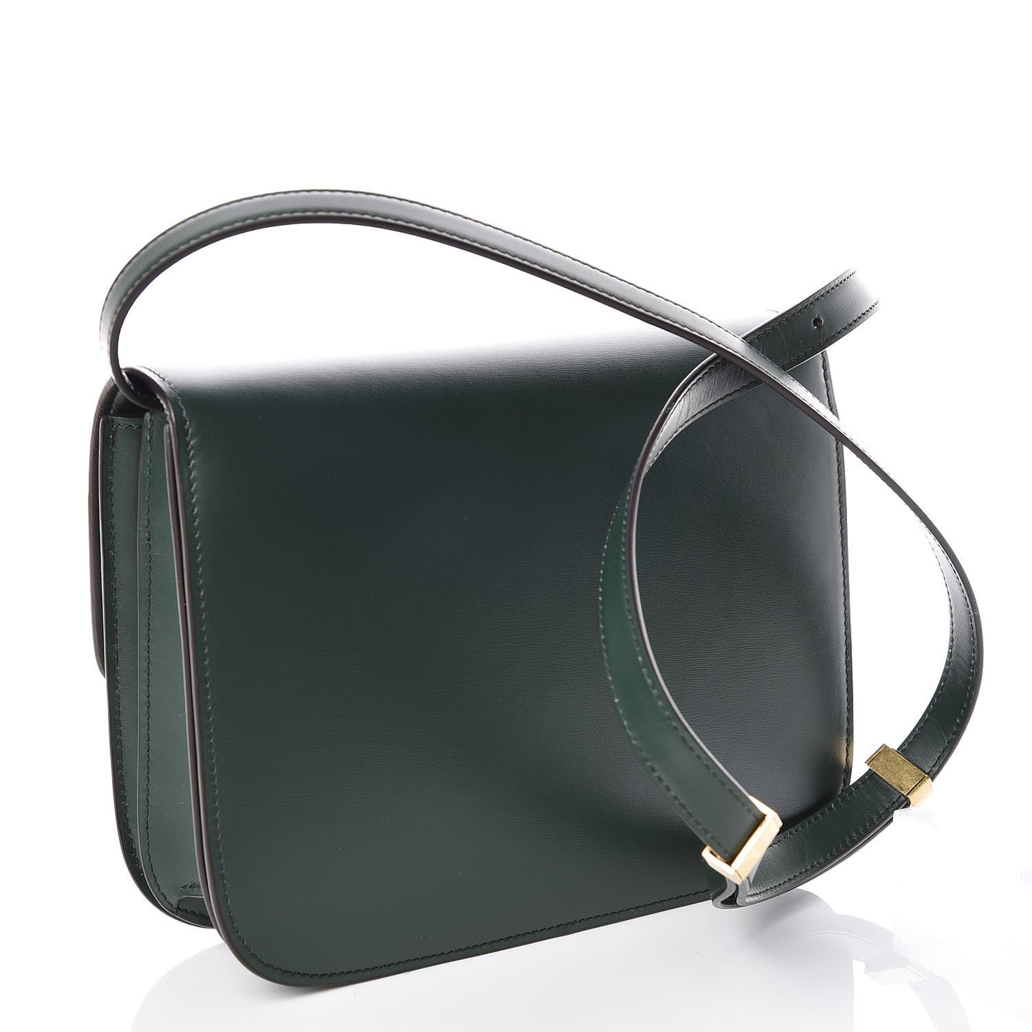 Box Calfskin Medium Classic Box Flap Bag Dark Green