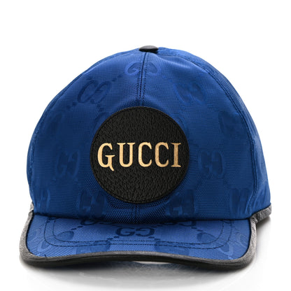 Gucci Econyl Nylon Monogram Off The Grid Baseball Hat XL Orient Blue Black 2 of 7