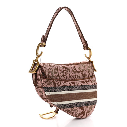 Christian Dior Canvas Embroidered Dioriviera Saddle Bag Metal Rose 3 of 10