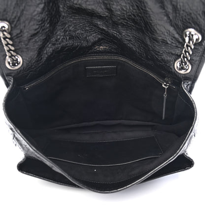 Saint Laurent Crinkled Calfskin Matelasse Monogram Large Niki Chain Satchel Black 15 of 24