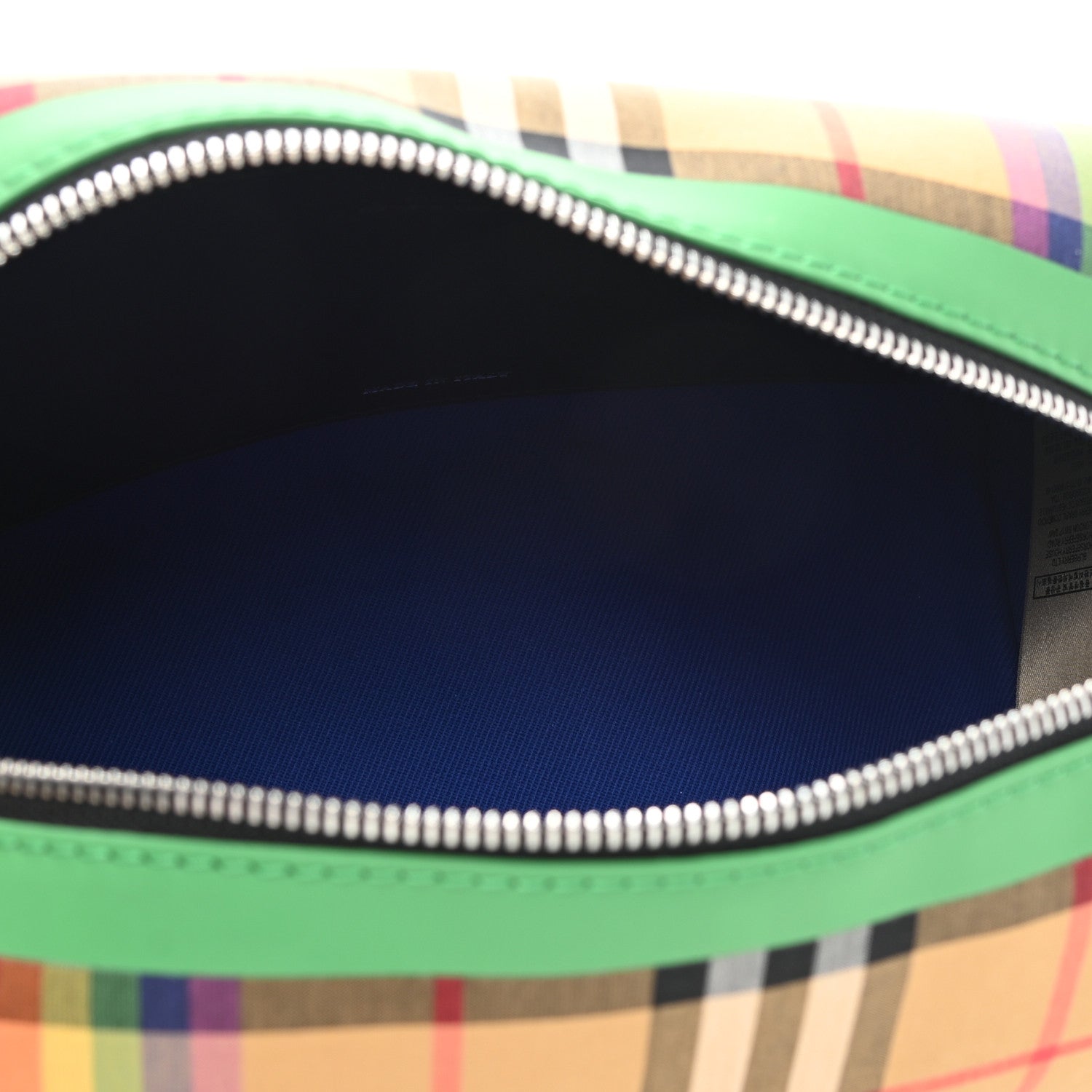 Burberry Vintage Rainbow Check Travel Pouch Antique Yellow Green 5 of 7