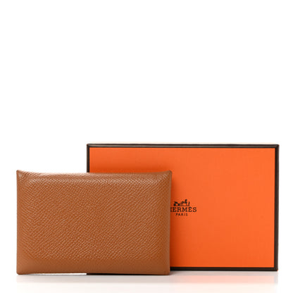 Hermes Epsom Calvi Card Case Gold 8 of 8