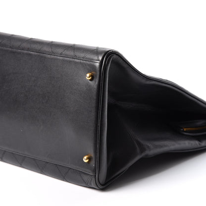 Chanel Calfskin Stitched XL Weekender Black 9 of 9