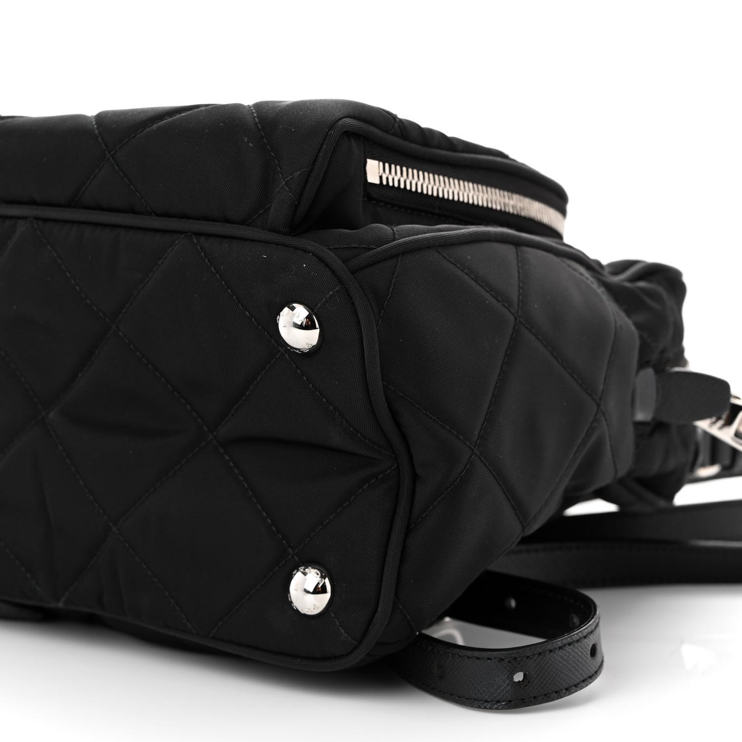 Nylon Tessuto Impuntu Quilted Backpack Black