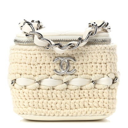 Chanel Lambskin Crochet Small Vanity Case With Chain White 1 of 9