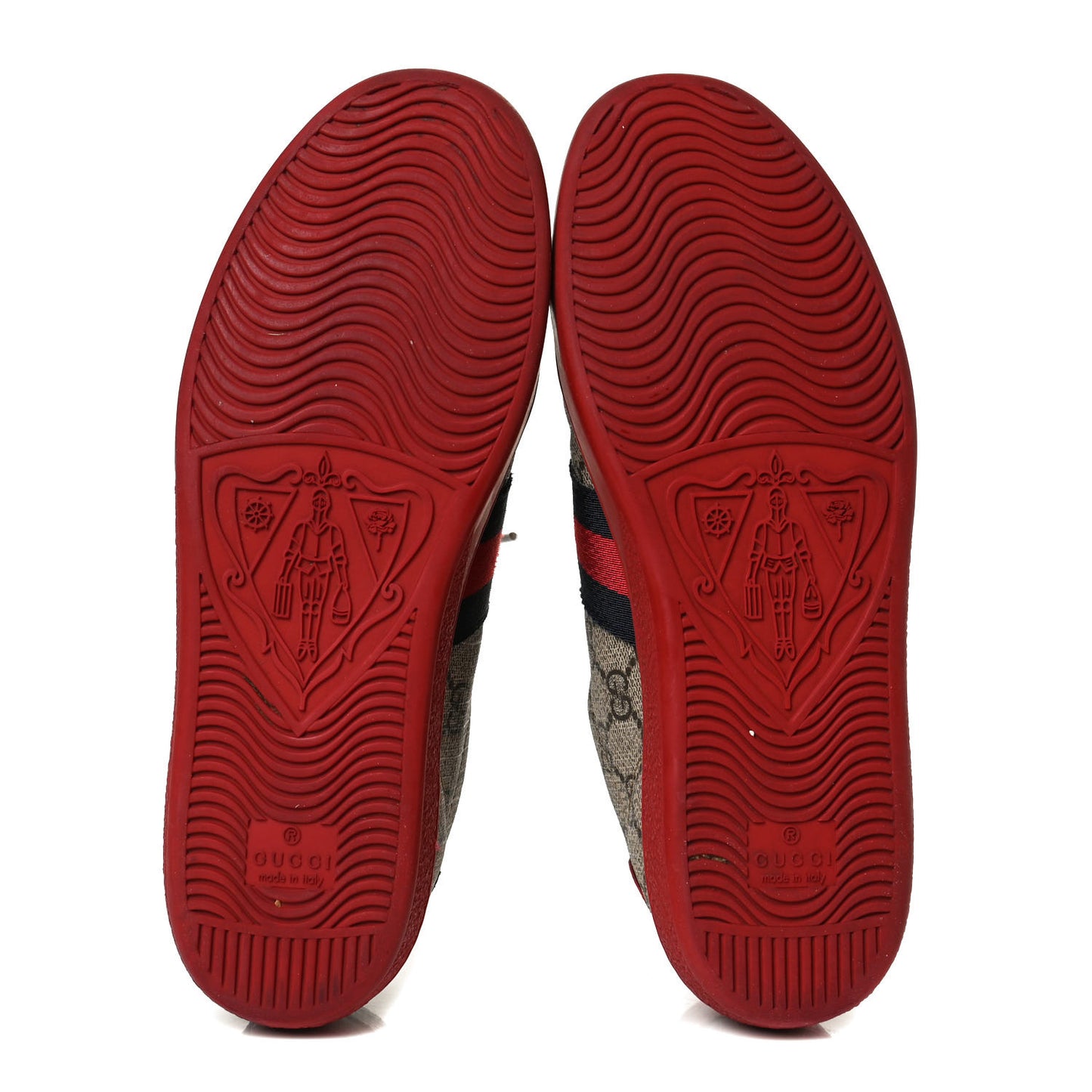 GG Supreme Monogram Ayers Web Womens Ace Sneakers 36.5 Red